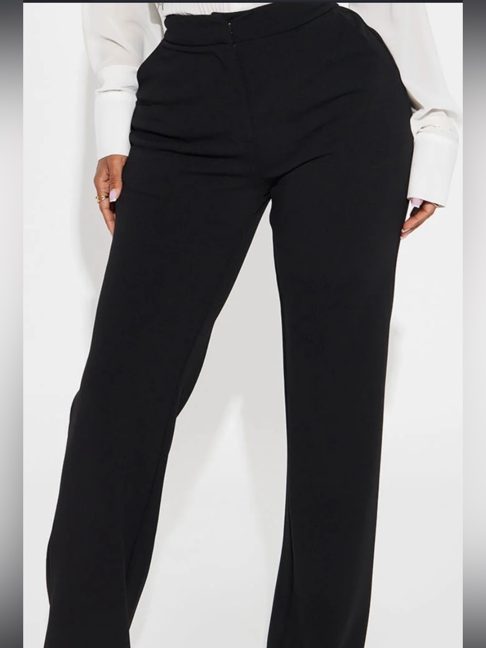 Fashion Nova Black High-Rise Wide Leg Trousers